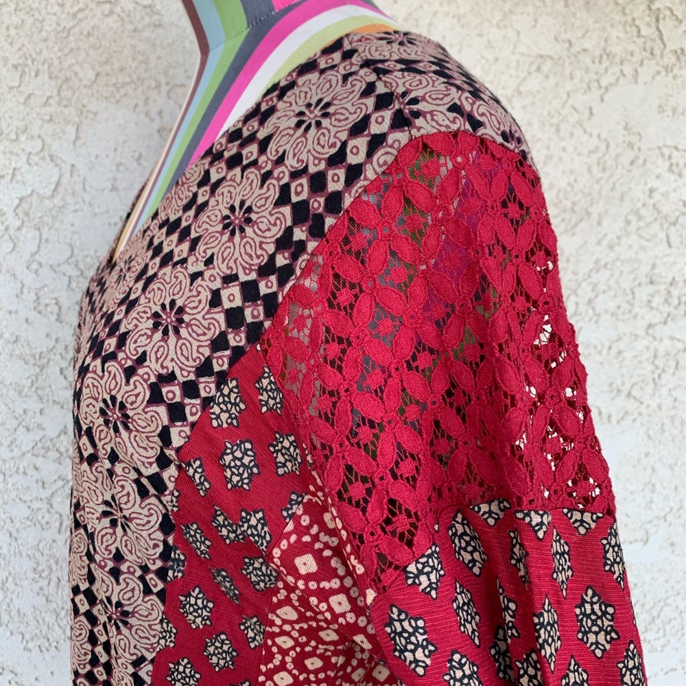 Lucky Brand Boho Floral Point Blouse 0100 - Picture 4 of 6